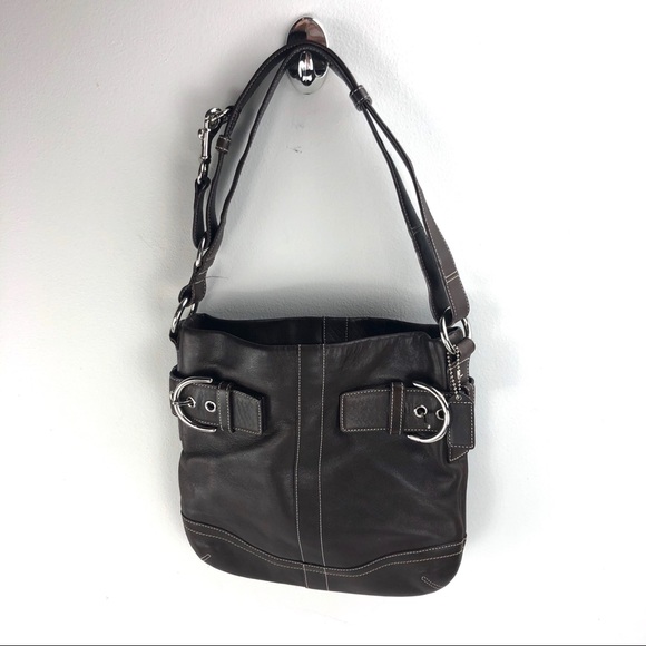 Coach Handbags - Coach Brown Leather Crossbody/Hobo Bag